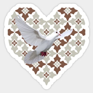 Peace Love Hope White Pigeon Sticker